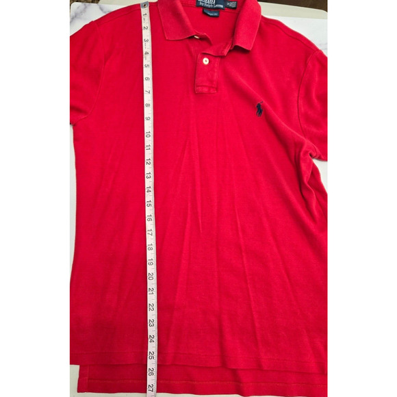 Polo Ralph Lauren Mens Polo Shirt Medium Red Custom Fit Performance Golf Preppy - Picture 8 of 9
